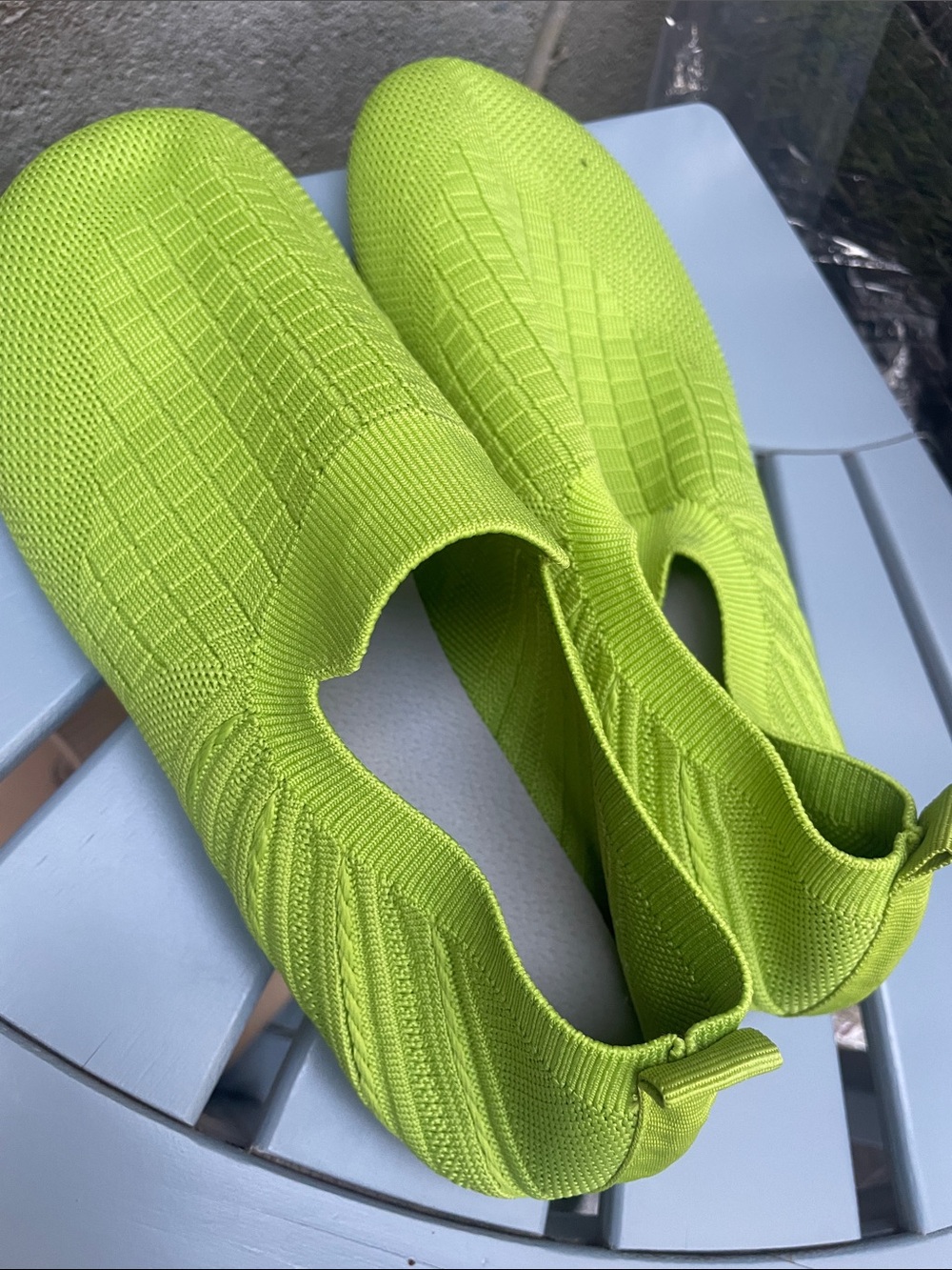 Women’s Slip-On Knit Sneakers in Lime Green